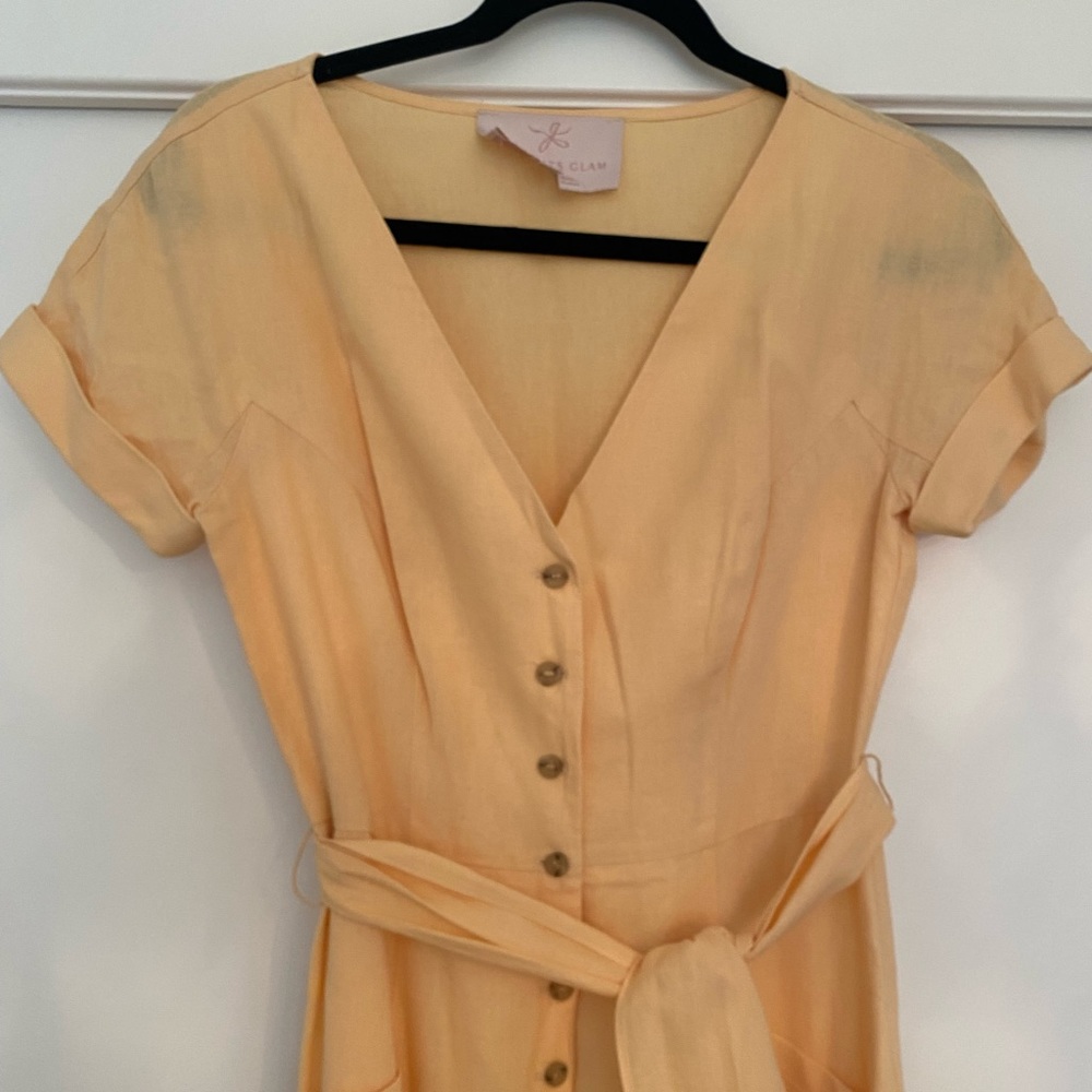 Gal Meets Glam melon linen dress - Picture 4 of 9